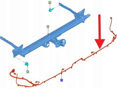 PRZEWÓD CZUJNIKÓW PARKOWANIA TYŁ CUSTOM 2023- 2719718 _ PZ3T-15K868-CCC