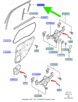 USZCZELKA RAMY OKNA TYŁ LEWA FORD OE FOCUS 2004-2011 4M51-N25825-AN