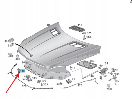 ODBOJNIK SPRĘŻYNA MASKI PRZÓD MERCEDES GLE W166 CLS W218 W292 A1668800027