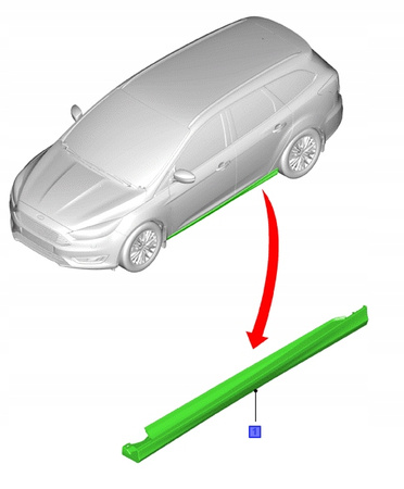 NAKŁADKA LISTWY PROGOWEJ LEWA FORD FOCUS Mk3 _1759887_AMBM5J-A10146-BAXWAA