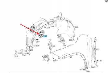 ZAŚLEPKA NADKOLA LEWY PRZÓD MERCEDES A W177 B W247 W118 OE A2476910500