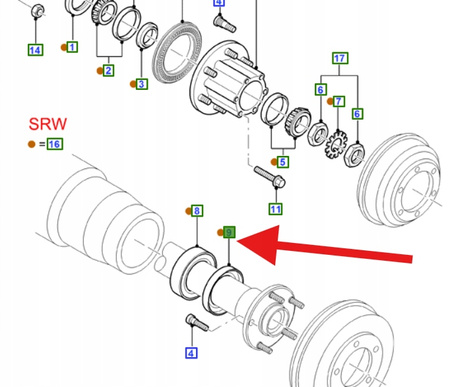 USZCZELNIENIE PÓŁOSI TYLNEJ FORD TRANSIT 2000- OE 3896454 _ F75W-1177-BA