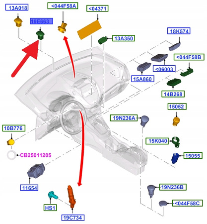 CZUJNIK NASŁONECZNIENIA FORD B-MAX C-MAX OE 2126586 _ AV1T-19E663-AB