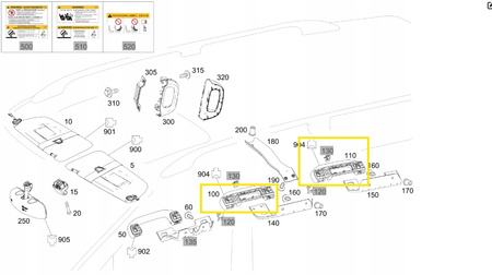 Tapicerka podsufitka boczek drzwi Mercedes Vito ExtraLong W447