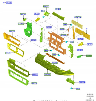 MOCOWANIE KIEROWNICY POWIETRZA TOURNEO CONNECT 2260605 _ KT1B-8329-AC