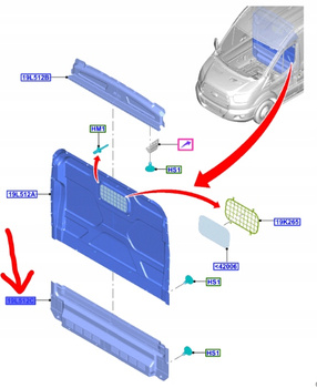 PRZEGRODA PRZEDZIAŁU ŁADUNKOWEGO TRANSIT 14-_2021420_BK31-V19K545-AF