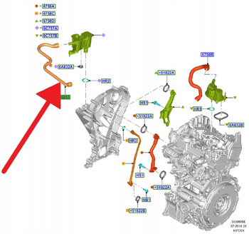 PRZEWÓD ODMY 1.0 EB FORD FIESTA PUMA FOCUS 2018- 2350483 _H6BG-6K817-AB
