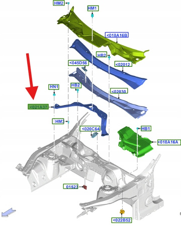 OSŁONA PODSZYBIA MUSTANG MK6 2015- OE 5315285 _ FR3B-63021A37-AD