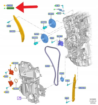 ŚLIZG ŁAŃCUCHA ROZRZĄDU 1.5L EB FORD KUGA 2024- 2633866 _ PV4E-6M256-BA