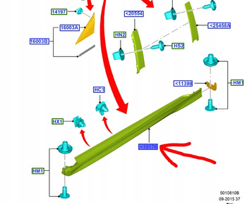 LISTWA PROGOWA PRAWA FOCUS 2011-2018 SEDAN/KOMBI 1747488 _ BM51-A10154-AL