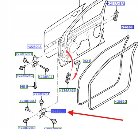 ZAWIAS DRZWI DOLNY LEWY FORD MONDEO SMAX GALAXY 1778351 _ 6M21-U22811-AE
