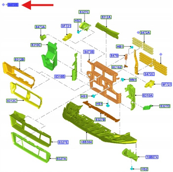 ŁOPATKI ŻALUZJI FORD TRANSIT CONNECT MK2 2018- 2243770 _ KT11-8472-EA
