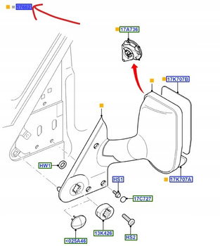 LUSTERKO ZEWNĘTRZNE PRAWE FORD TRANSIT Mk6 2006-14 _ 1820111 _ 6C11-17682-NJYGAX