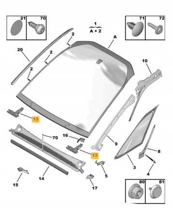 WYGŁUSZENIE PODSZYBIA PRAWE CITROEN C4 PICASSO C4 SPACETOURER OE 9676168780