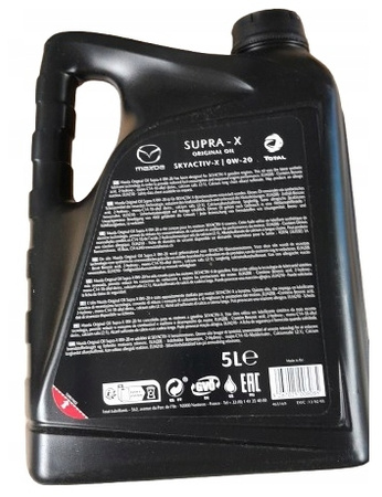 2x Olej syntetyczny Mazda OE Original Oil Supra-X 0W-20 5L SUPRA0W205