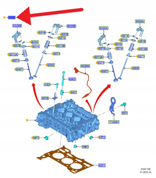 GŁOWICA CYLINDRÓW KOMPLETNA 1.0 EB FIESTA FOCUS 18- 2408134 _ JX6G-6C032-GC
