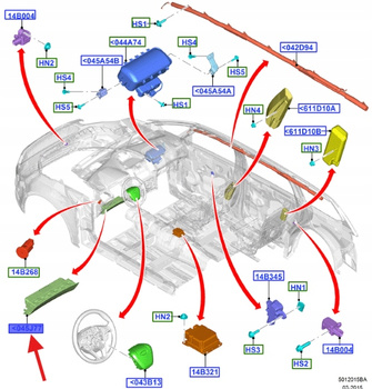 PODUSZKA POWIETRZNA LEWA STR FORD EDGE 16- 2650381 _ EM2B-R042A01-AG3ZHE