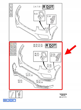 OSŁONA ZDERZAKA PRZÓD VOLVO XC90 2016-2019 OEM/OE 40000003
