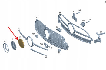LOGO EMBLEMAT ZNACZEK PRZÓD RADAR MERCEDES C W206 CLE W236 OE A0008881800