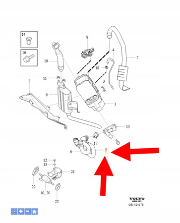 WĄŻ NAGRZEWNICY POSTOJOWEJ B4 D4 VOLVO XC90 2016- XC60 OEM/OE 31368412