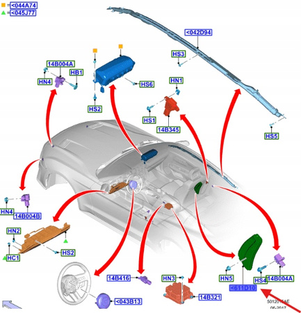 PODUSZKA POWIETRZNA LEWA FORD MUSTANG 17- 23- 2674458 _ JR3B-C699D84-AG