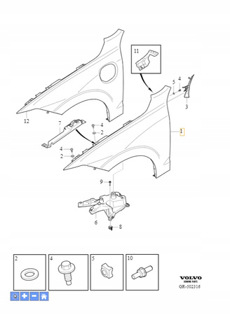 BŁOTNIK LEWY PRZÓD VOLVO XC60 2018- OE 32297441