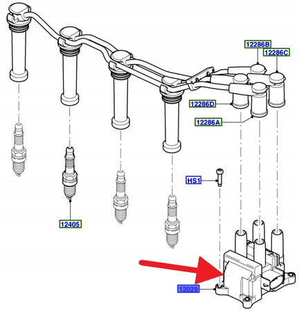 CEWKA ZAPŁONOWA 2.0 2.3 DURATEC FORD MONDEO GALAXY 1619343 _ 988F-12029-BA