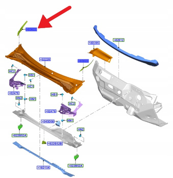LISTWA PODSZYBIA PRAWY PRZÓD FORD KUGA 2020- 5710189 _ LJ6B-S020A26-AC5JA6