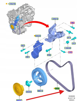 PASEK KLINOWY WELOROWKOWY FORD 1.5 1.6 TDCi 1701514 _ AV6Q-6C301-EA