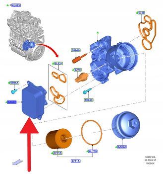CHŁODNICA OLEJU 1.5 TDCI FORD KUGA FOCUS 2018- OE 2215703 _ JX6Q-6A642-BA