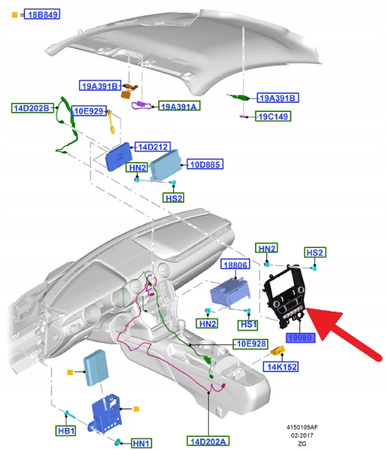 PANEL RADIA KLIMATYZACJI FORD MUSTANG 2017- 23 OE 2220367 _ JR3T-18E245-BE