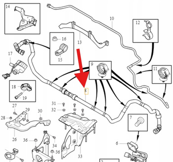 PRZEWÓD KOMPRESORA ELEKTRYCZNEGO 2.0 D4 VOLVO S90 V90 XC90 OE 32249147