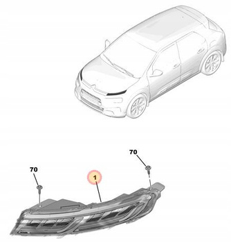 ŚWIATŁO DO JAZDY DZIENNEJ LED LEWE CITROEN C4 CACTUS OE 9821287180