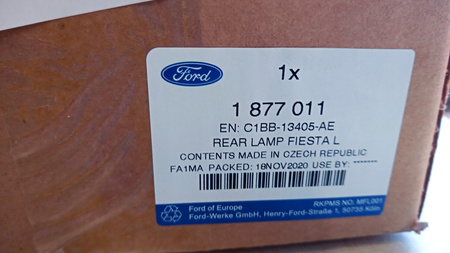 LAMPA TYLNA LEWA FORD FIESTA Mk7 2012- 1877011 _ C1BB-13405-AE