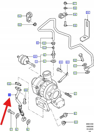 PRZEWÓD TURBINY 1.9L TDCi FORD GALAXY 1999- 2000 OE 1102961 _ 95VW-6K677-AB