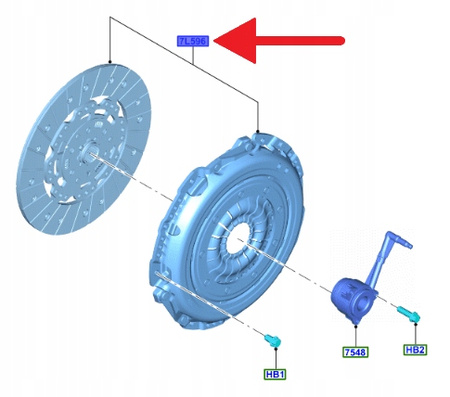 SPRZĘGŁO 2.0L TDCI FORD TRANSIT CONNECT 2022- OE 2559699 _ N3CZ7B546C