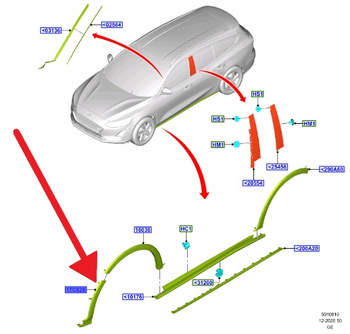 LISTWA ZDERZAKA LEWY PRZÓD ACTIVE FOCUS 2022- OE 2547760 _ NX7B-17B813-AB