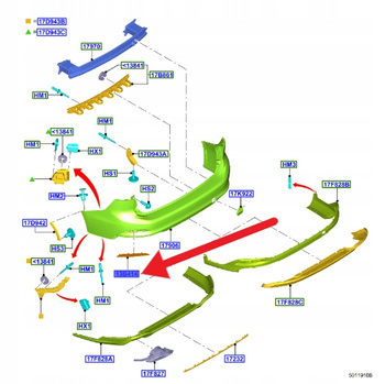 ODBLASK LEWY TYŁ FORD FOCUS KOMBI 2018- OE 2540622 _ NX7B-13B415-BA