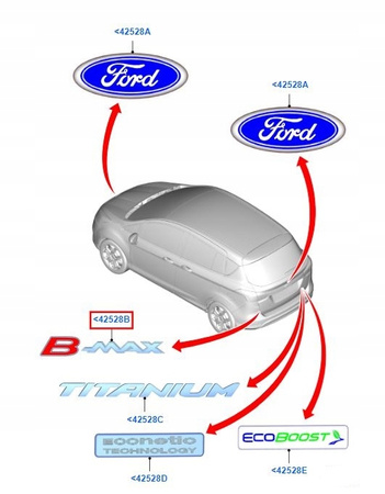 EMBLEMAT Z NAPISEM FORD B-MAX 2012-2017