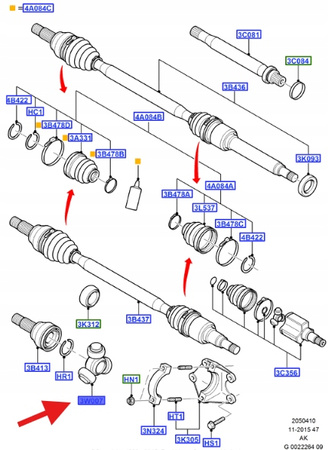 KRZYŻAK PRZEGUBU NAPĘDOWEGO FOCUS 1998- 2005 OE 1061888 _ XS4C-3W007-BA