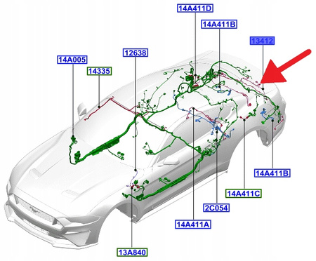 WIĄZKA ZDERZAKA TYŁ FORD MUSTANG Mk6 2017- OE 2310526 _ JR3T-13412-BC