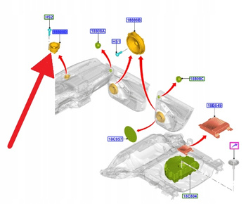 GŁOŚNIK CENTRALNY TYŁ MUSTANG KUGA FOCUS 2018- OE 2540405 _ NX7T-18808-DA