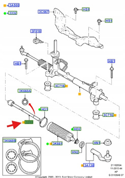 DRĄŻEK KIEROWNICZY FOCUS C-MAX KUGA 1510270 _ 3M51-3L519-AB
