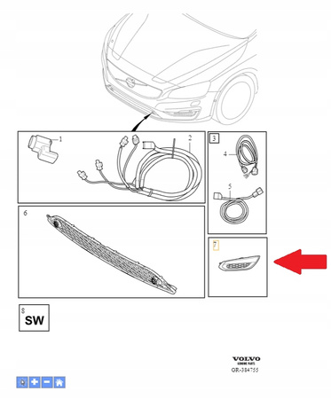 KRATKA ZDERZAKA PRZÓD LEWA VOLVO V60 S60 2011- (11-14) R-Design OE 31290981