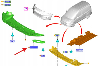 DEFLEKTOR POD ZDERZAK PRAWY TRANSIT COURIER 2018- 2236354 _ JT76-17778-AA