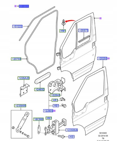DRZWI PRZEDNIE LEWA STR FORD TRANSIT Mk6 2006-14