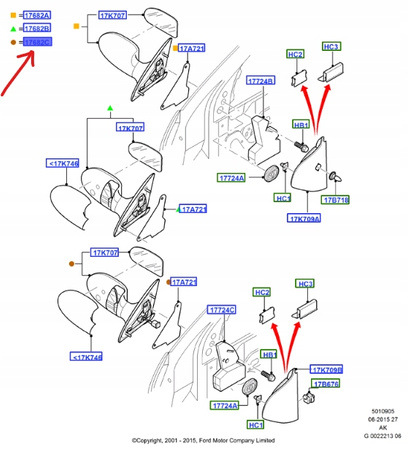 LUSTERKO ZEWNĘTRZNE LEWE FORD FOCUS Mk1 OGRZEWANE _ 1347112 _ 98AB-17683-HS