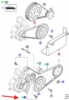 NAPINACZ PASKA OSPRZĘTU 2.0 2.2 TDCi TRANSIT 2000- 1201181 _ XS7E-6A228-CC