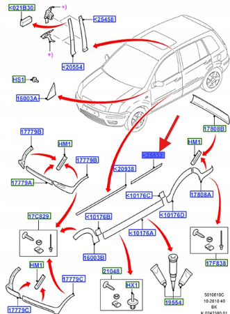LISTWA DRZWI LEWA FORD FUSION 2003-2005 1255125 _ 3N11-N25533-BAXWAA