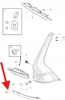 ODBLASK W ZDERZAK LEWY TYLNY VOLVO XC60 2018- OE 31656677
